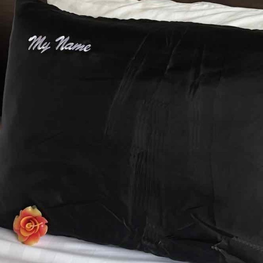 Custom Embroidered Silk Pillowcase