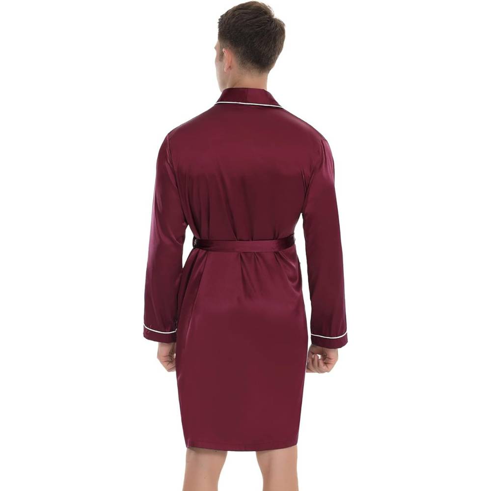 Mens Silky Satin Lounge Robe: image 4