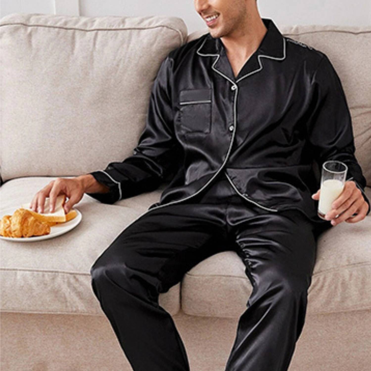 Silk Satin Pyjamas For Men: image 2